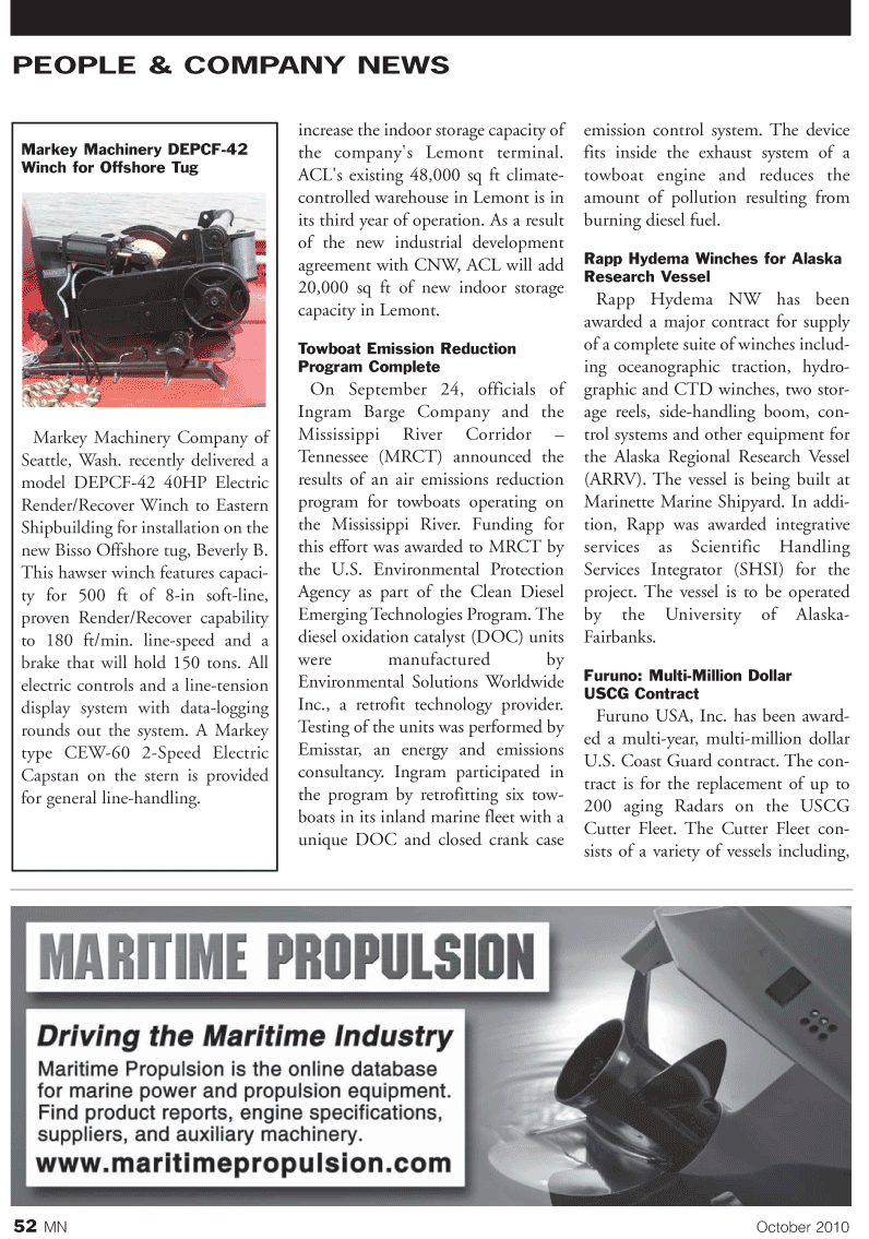 Marine News Magazine, page 52,  Oct 2010