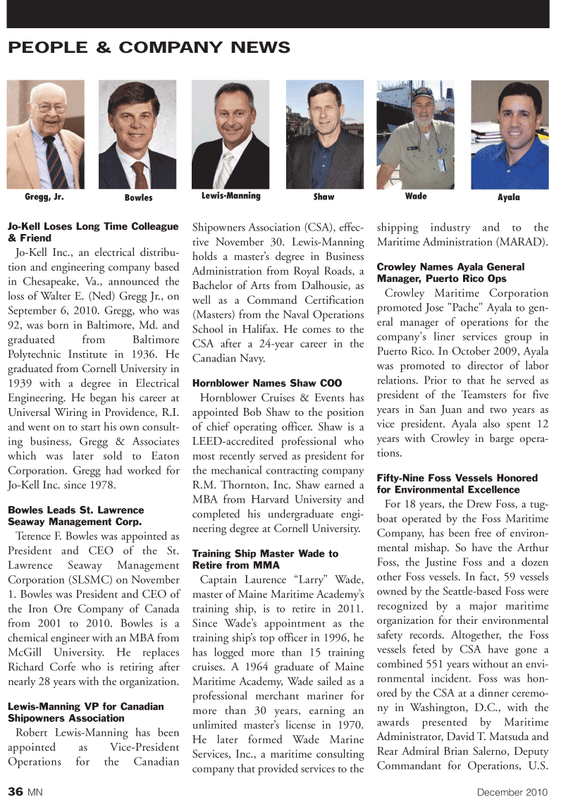 Marine News Magazine, page 36,  Dec 2010