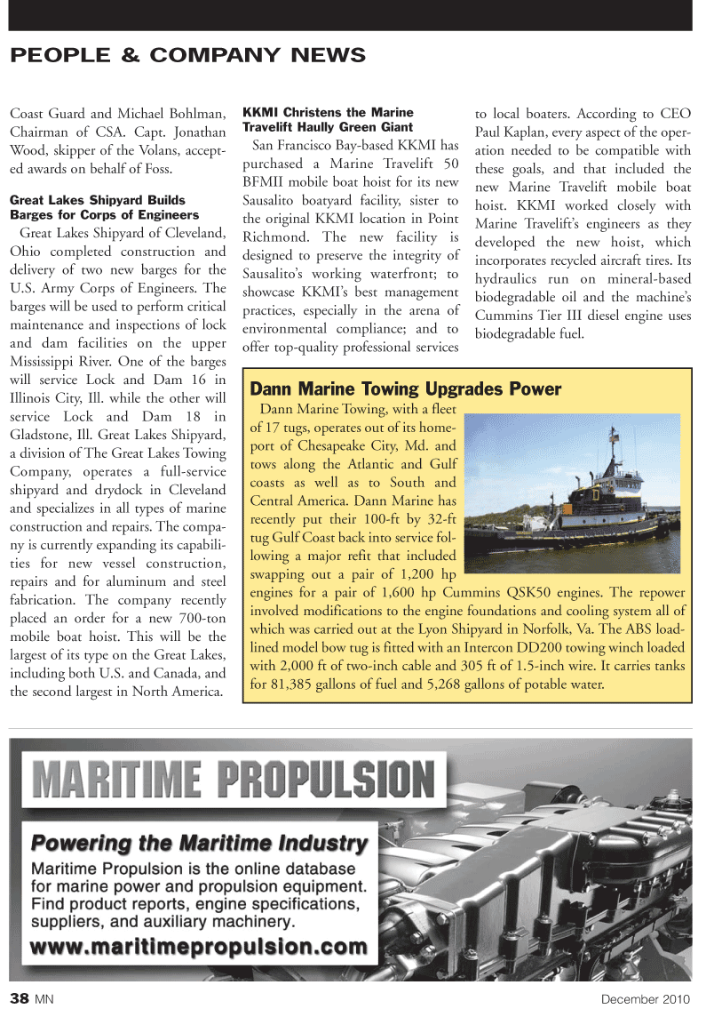Marine News Magazine, page 38,  Dec 2010