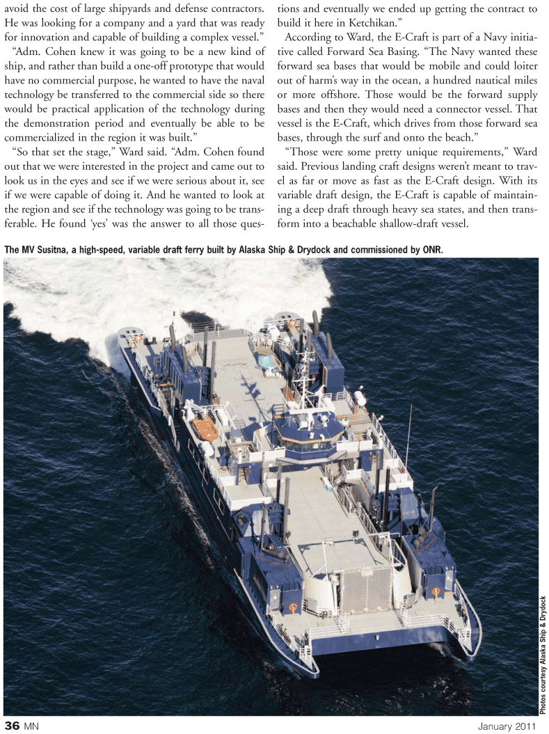 Marine News Magazine, page 36,  Jan 2011