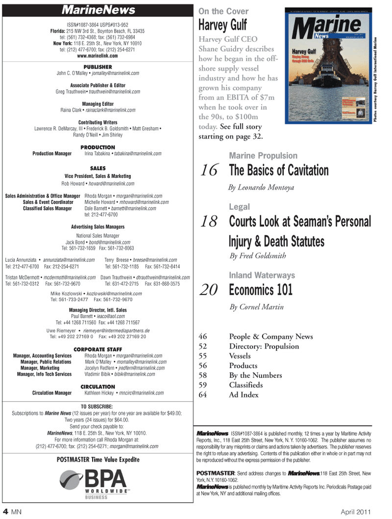 Marine News Magazine, page 4,  Apr 2011