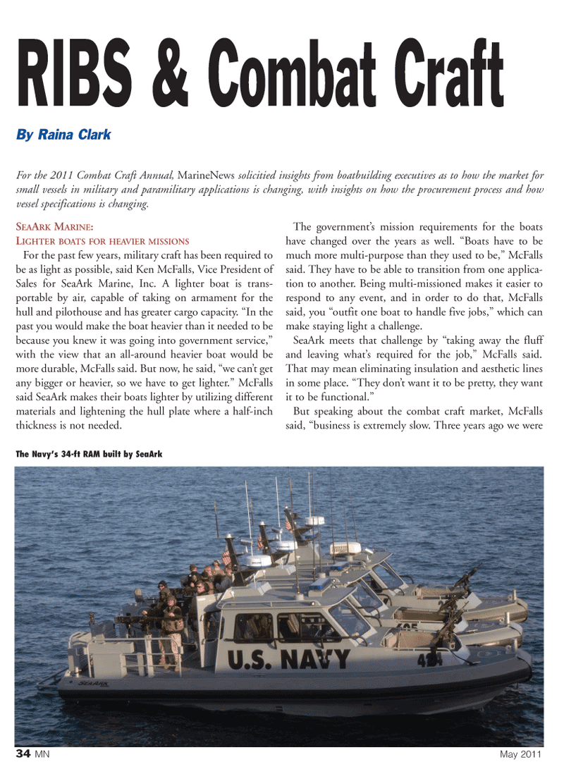 Marine News Magazine, page 34,  May 2011