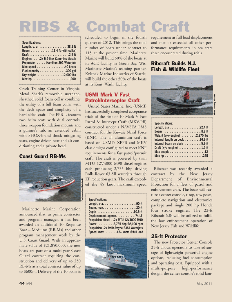 Marine News Magazine, page 44,  May 2011