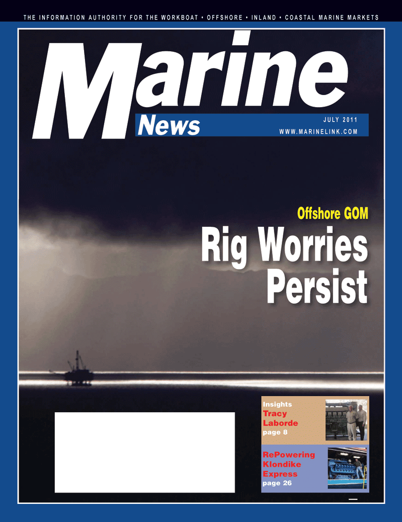 Marine News Magazine Cover Jul 2011 - Workboat Power