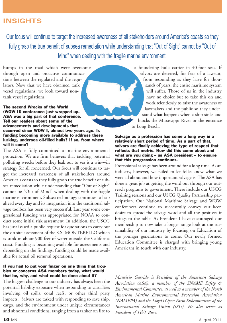 Marine News Magazine, page 10,  Aug 2011