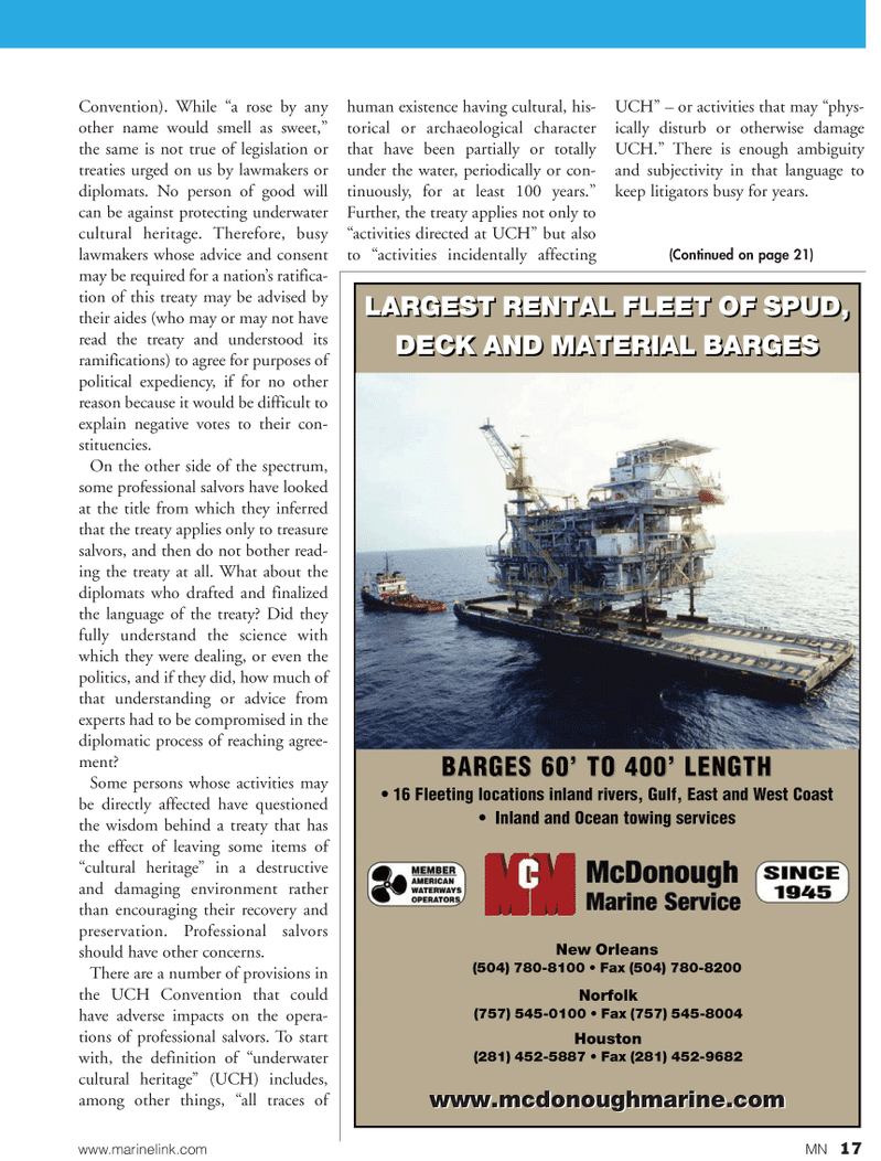 Marine News Magazine, page 17,  Aug 2011