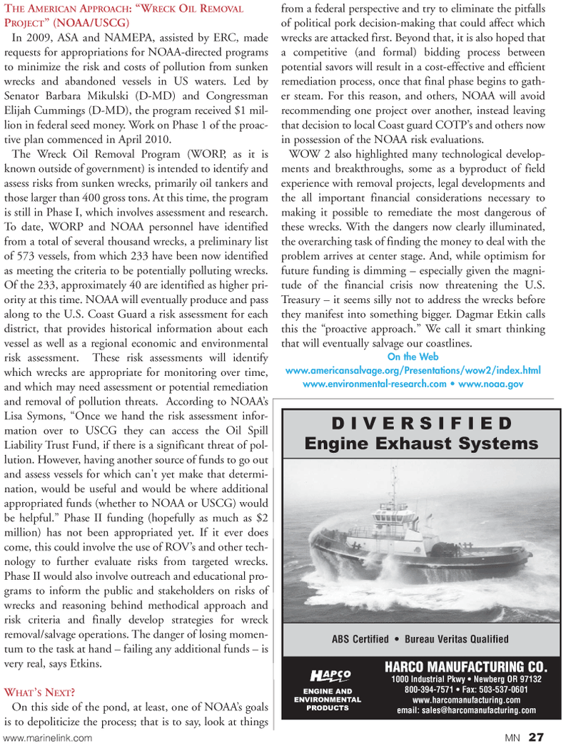 Marine News Magazine, page 27,  Aug 2011