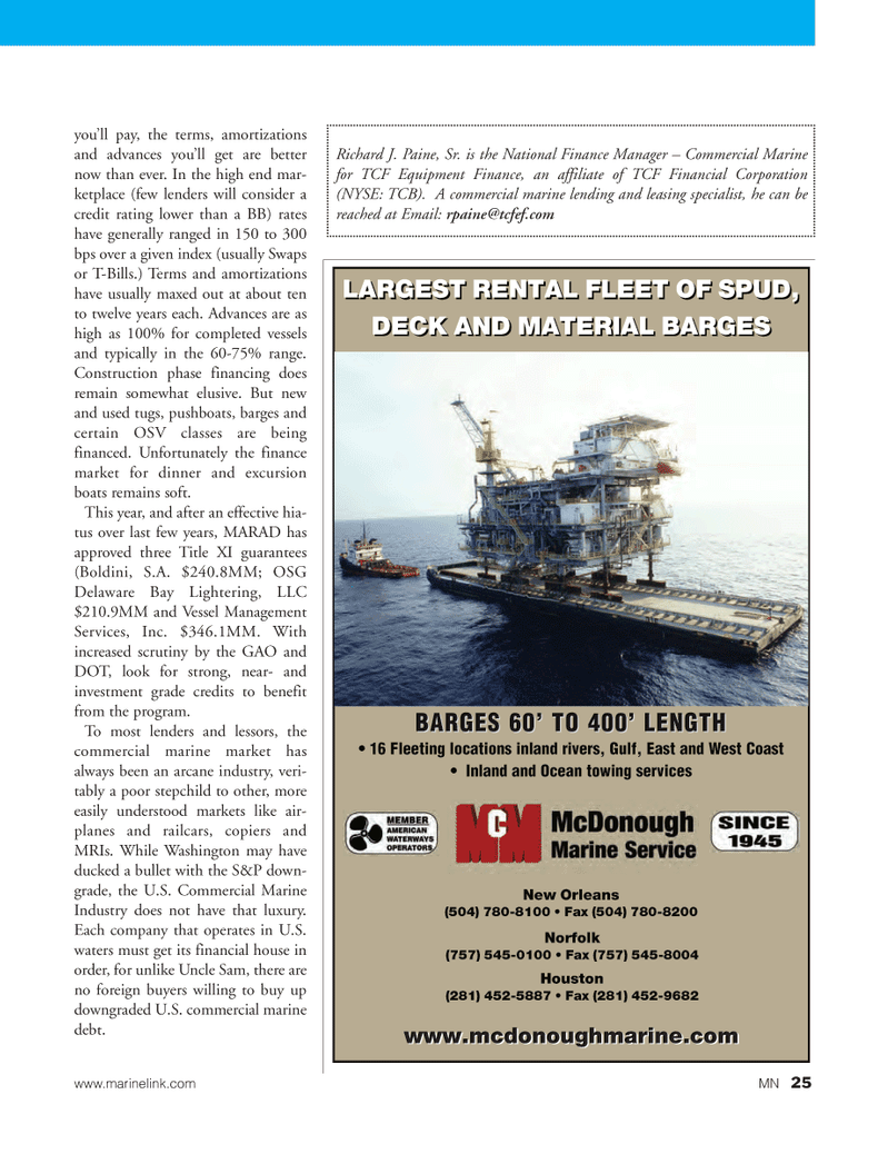 Marine News Magazine, page 25,  Oct 2011