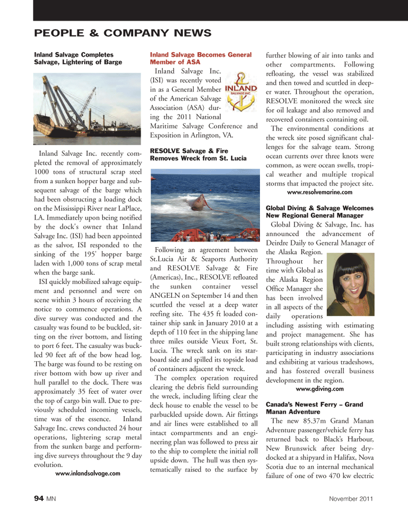 Marine News Magazine, page 94,  Nov 2011