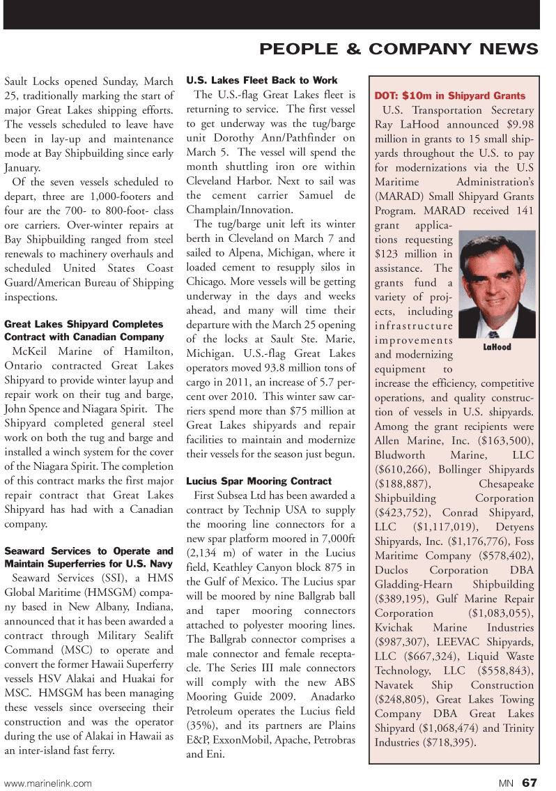 Marine News Magazine, page 67,  Apr 2012