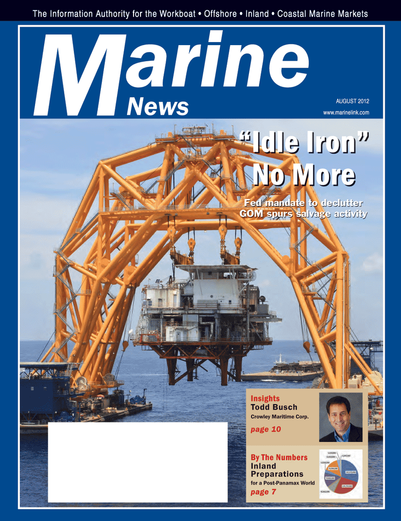 Marine News Magazine Cover Aug 2012 - Salvage & Recovery