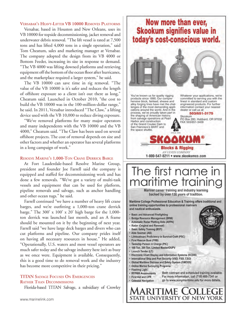 Marine News Magazine, page 29,  Aug 2012