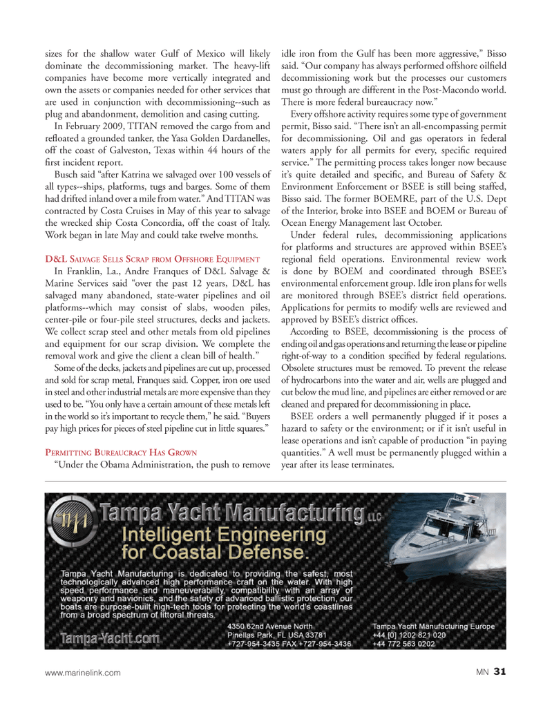 Marine News Magazine, page 31,  Aug 2012