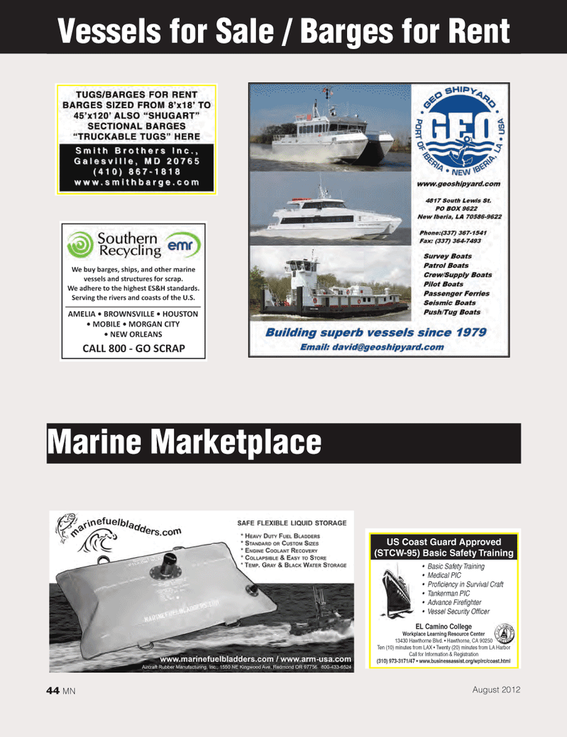Marine News Magazine, page 44,  Aug 2012