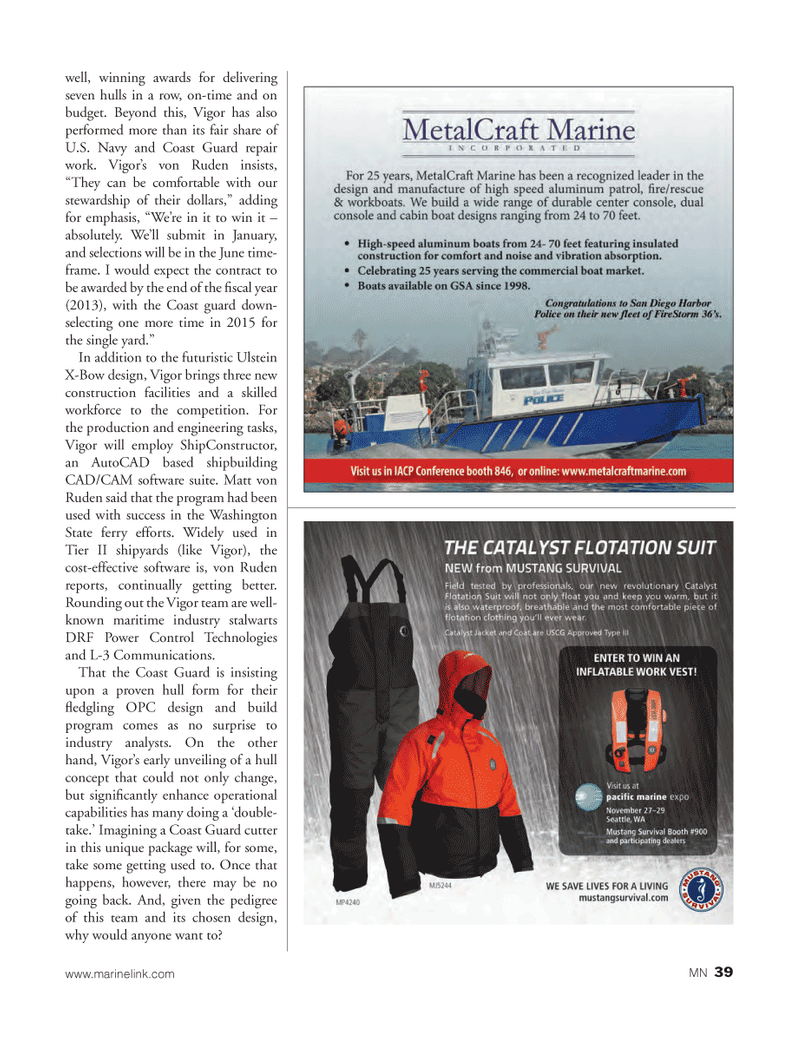 Marine News Magazine, page 39,  Oct 2012