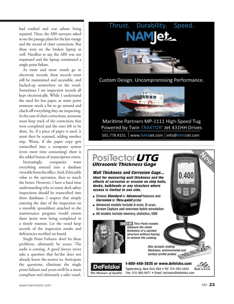 Marine News Magazine, page 23,  Jan 2013