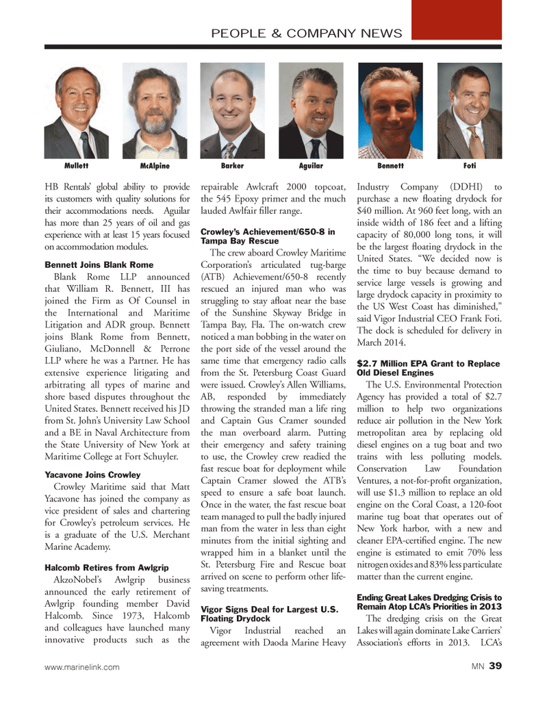 Marine News Magazine, page 39,  Feb 2013