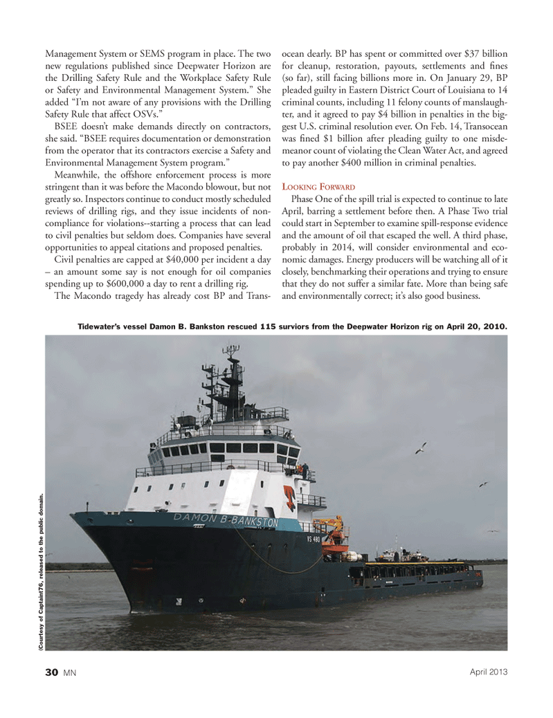 Marine News Magazine, page 30,  Apr 2013