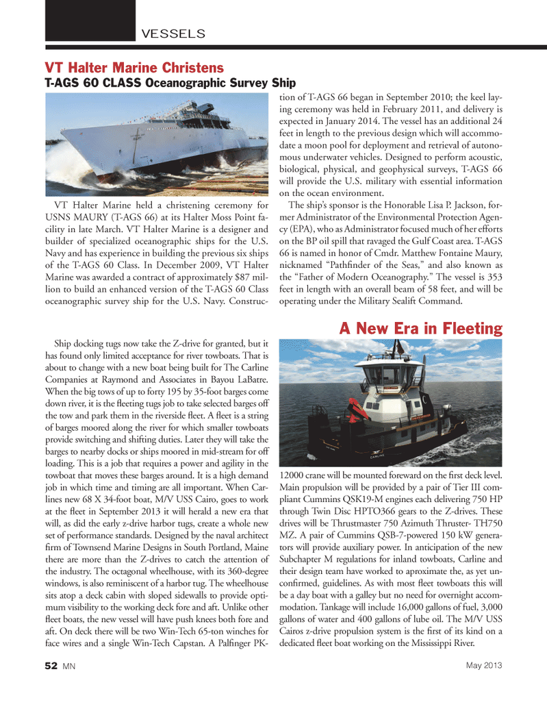 Marine News Magazine, page 52,  May 2013