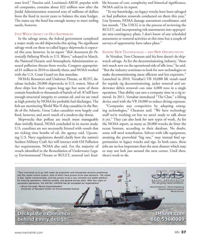 Marine News Magazine, page 37,  Aug 2013