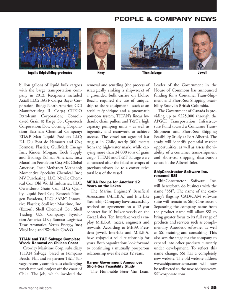 Marine News Magazine, page 55,  Aug 2013