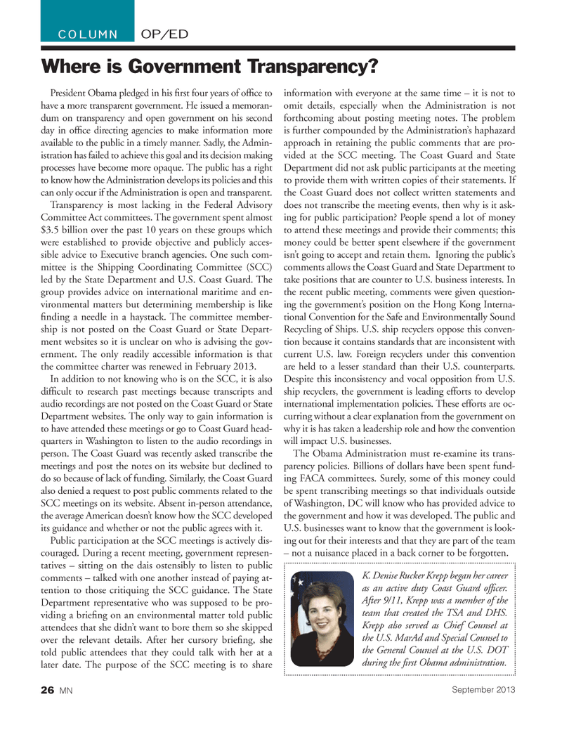 Marine News Magazine, page 26,  Sep 2013