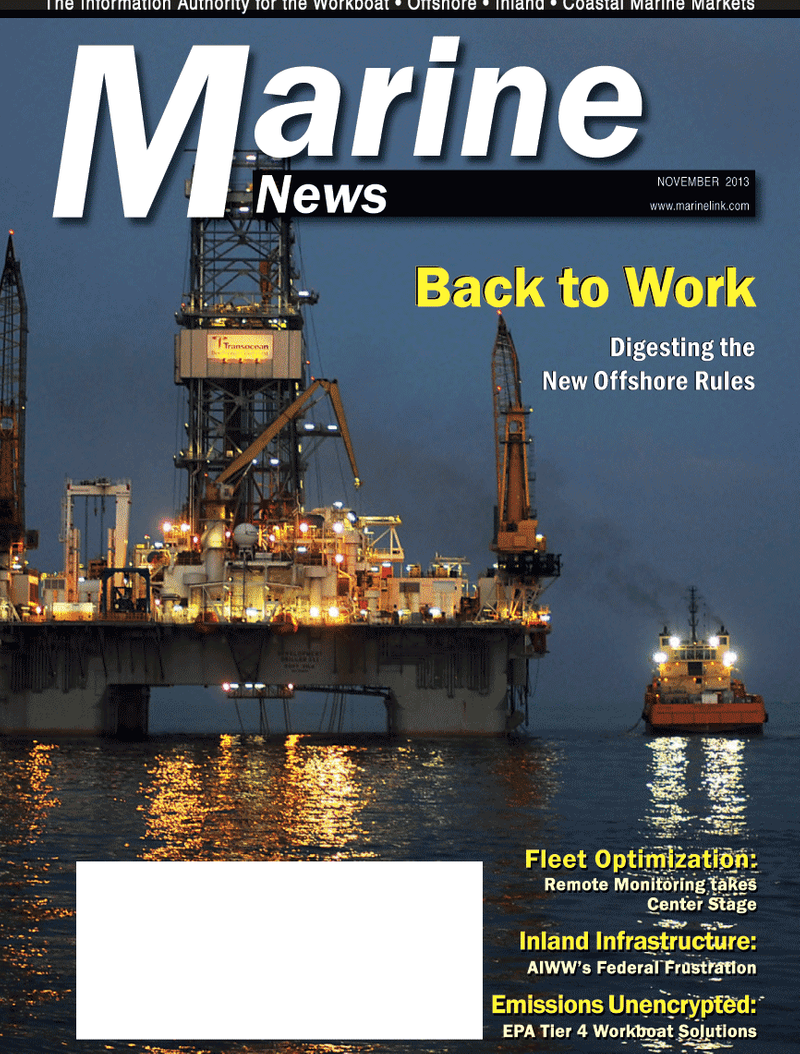 Marine News Magazine Cover Nov 2013 - Fleet Optimization Roundtable