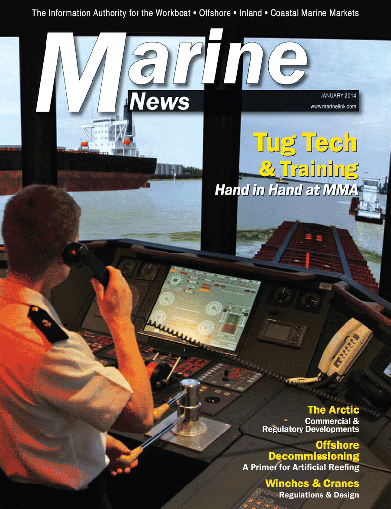 Marine News Magazine Cover Jan 2014 - Tug Boat Technology