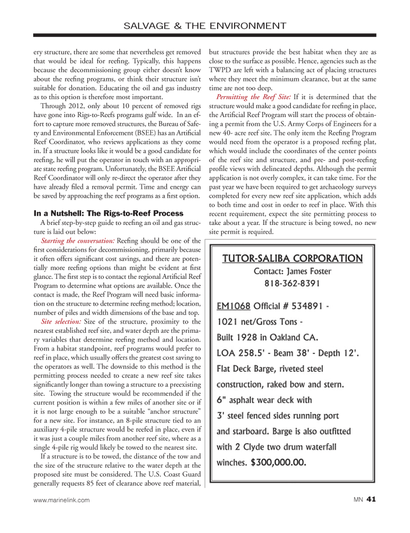 Marine News Magazine, page 41,  Jan 2014