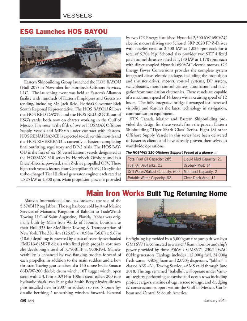 Marine News Magazine, page 46,  Jan 2014