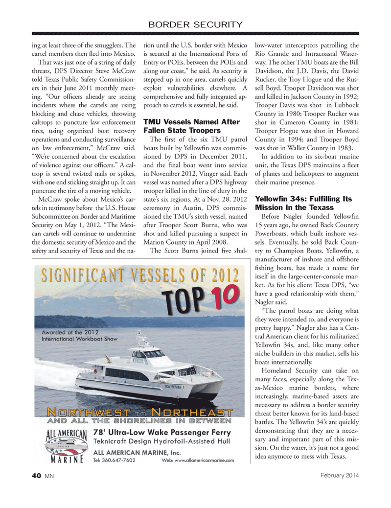Marine News Magazine, page 40,  Feb 2014