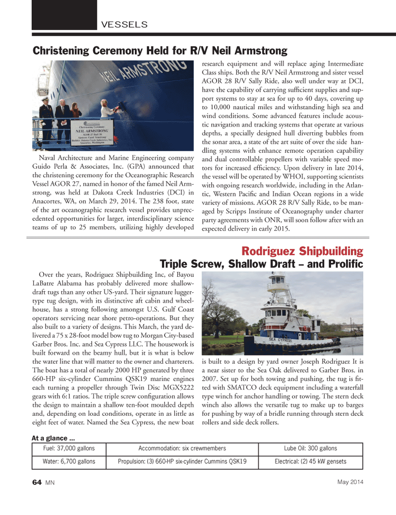 Marine News Magazine, page 64,  May 2014