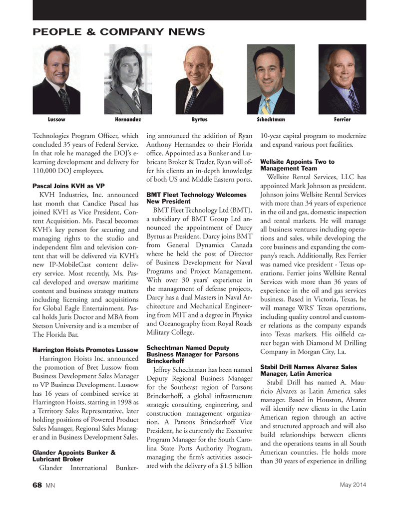 Marine News Magazine, page 68,  May 2014