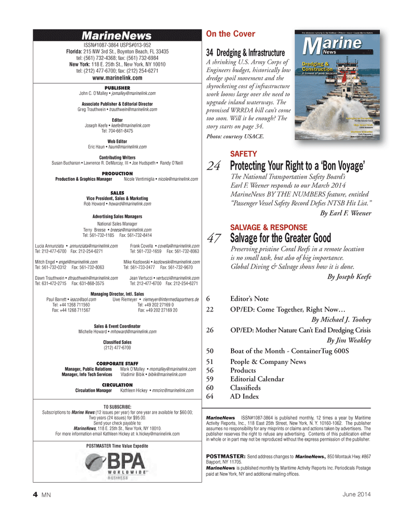 Marine News Magazine, page 4,  Jun 2014
