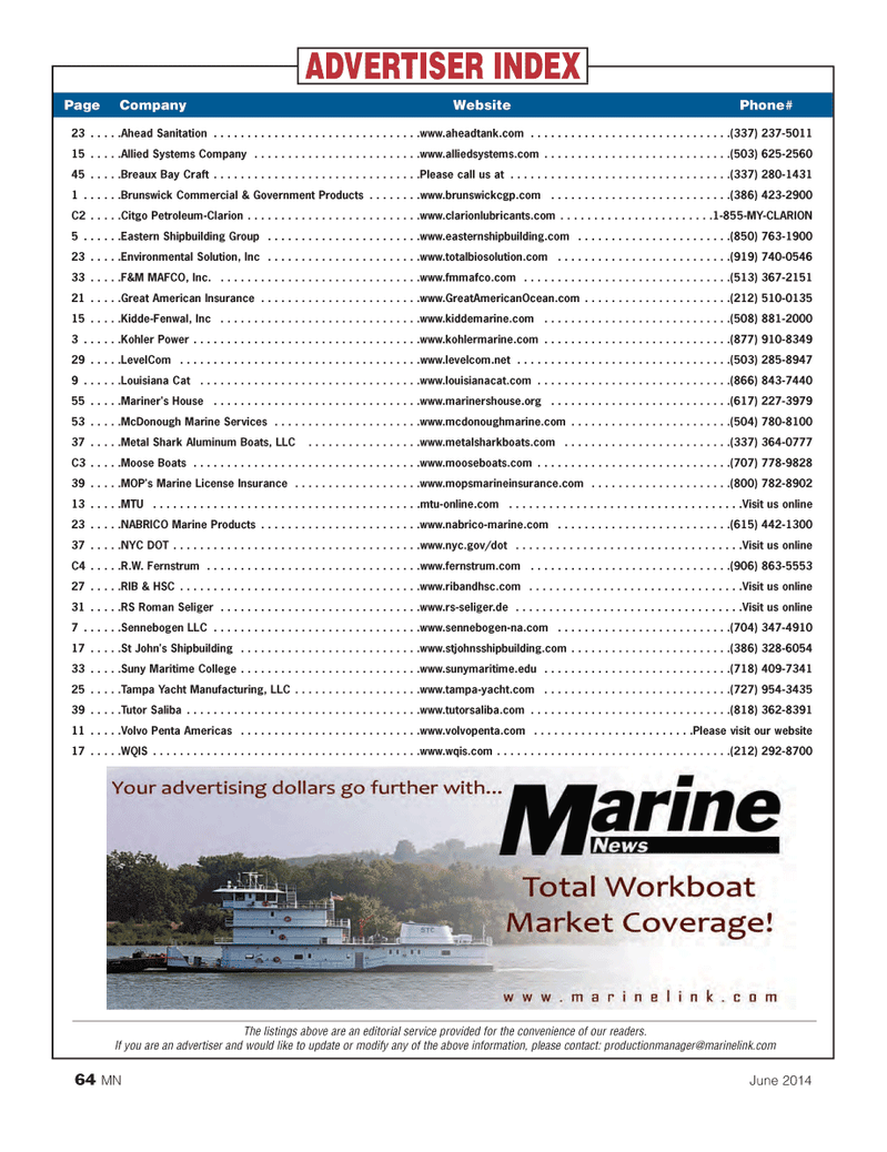 Marine News Magazine, page 64,  Jun 2014