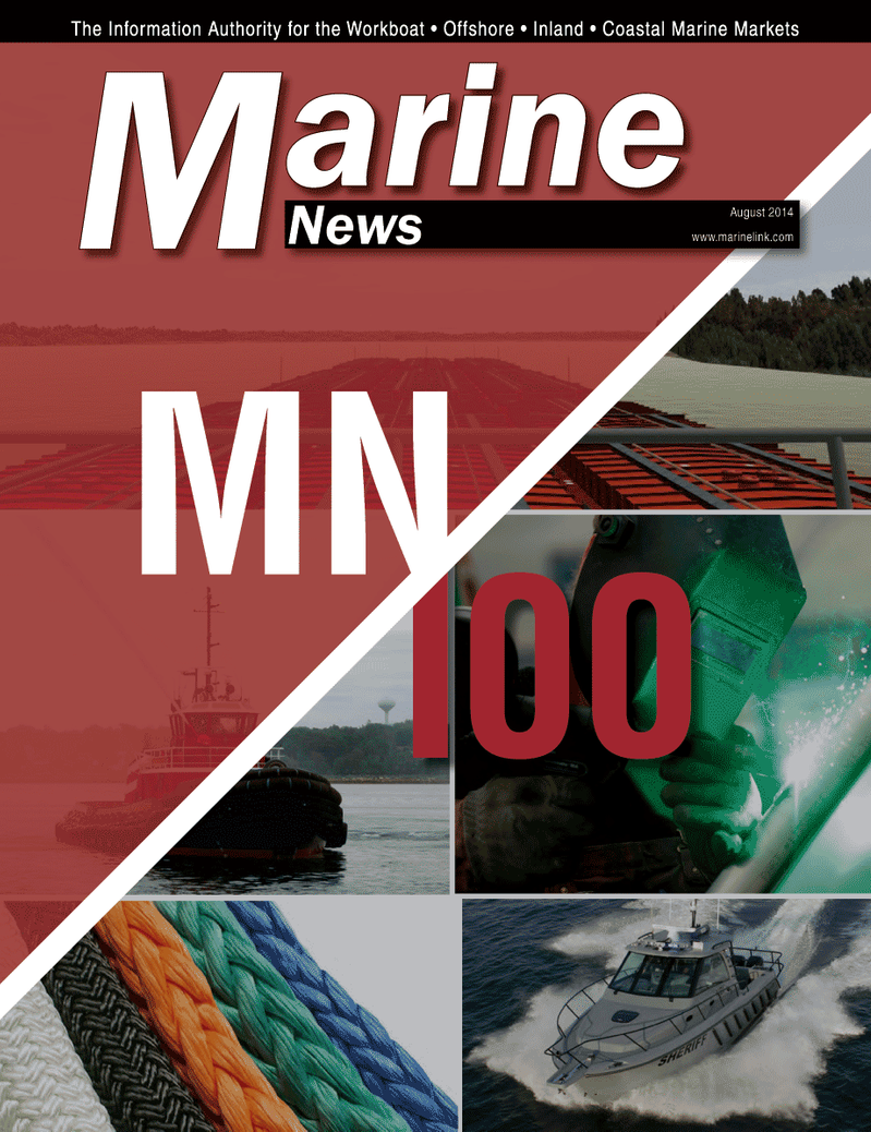 Marine News Magazine Cover Aug 2014 - MN 100 Market Leaders