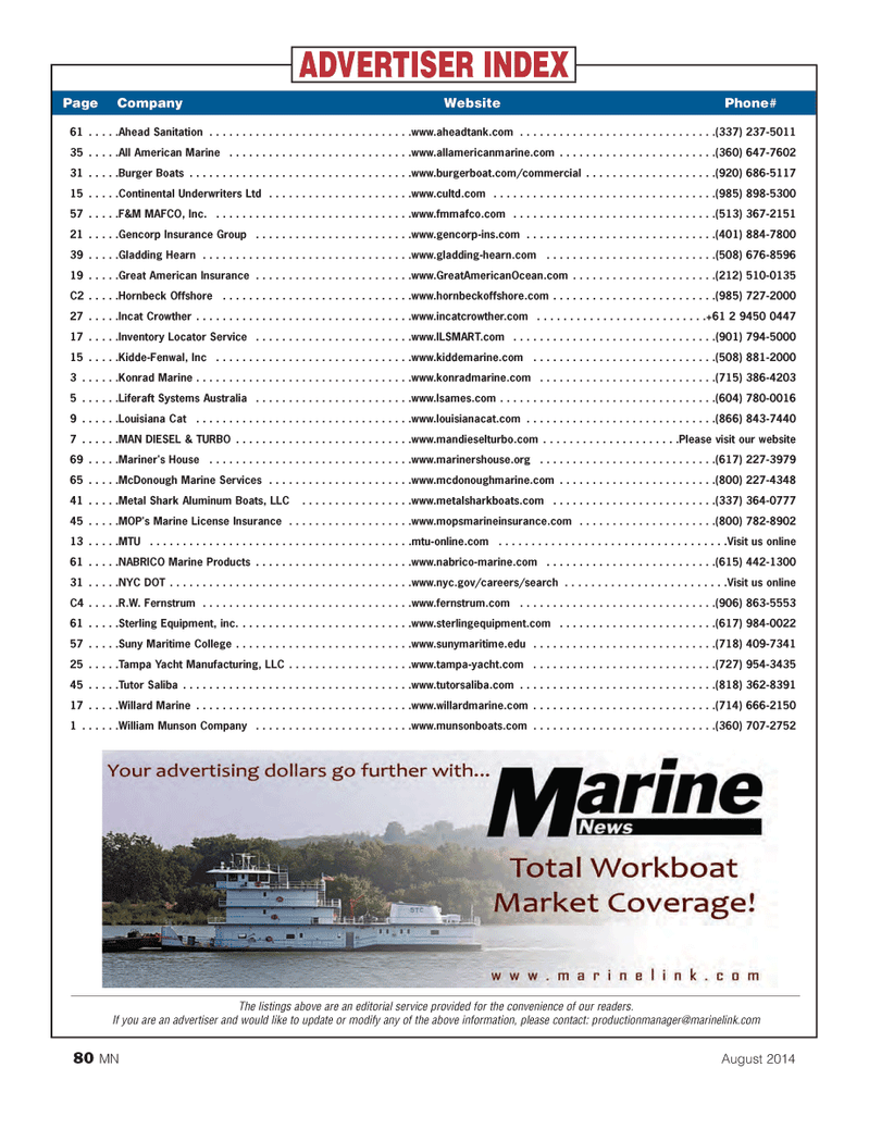 Marine News Magazine, page 80,  Aug 2014