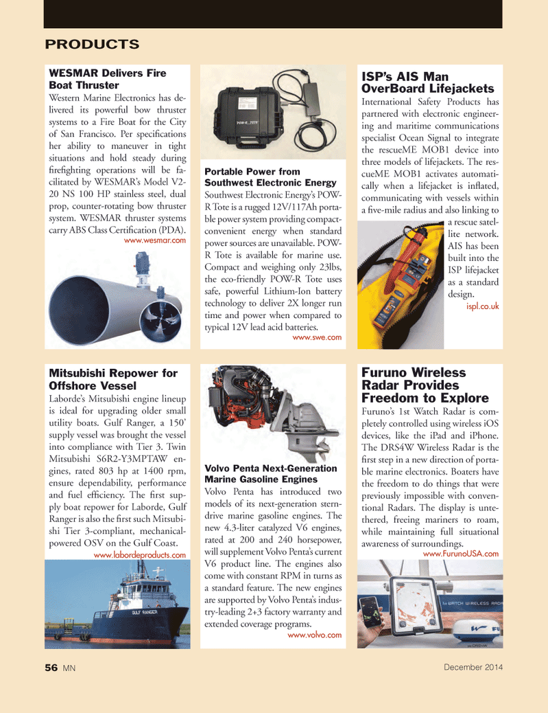 Marine News Magazine, page 56,  Dec 2014