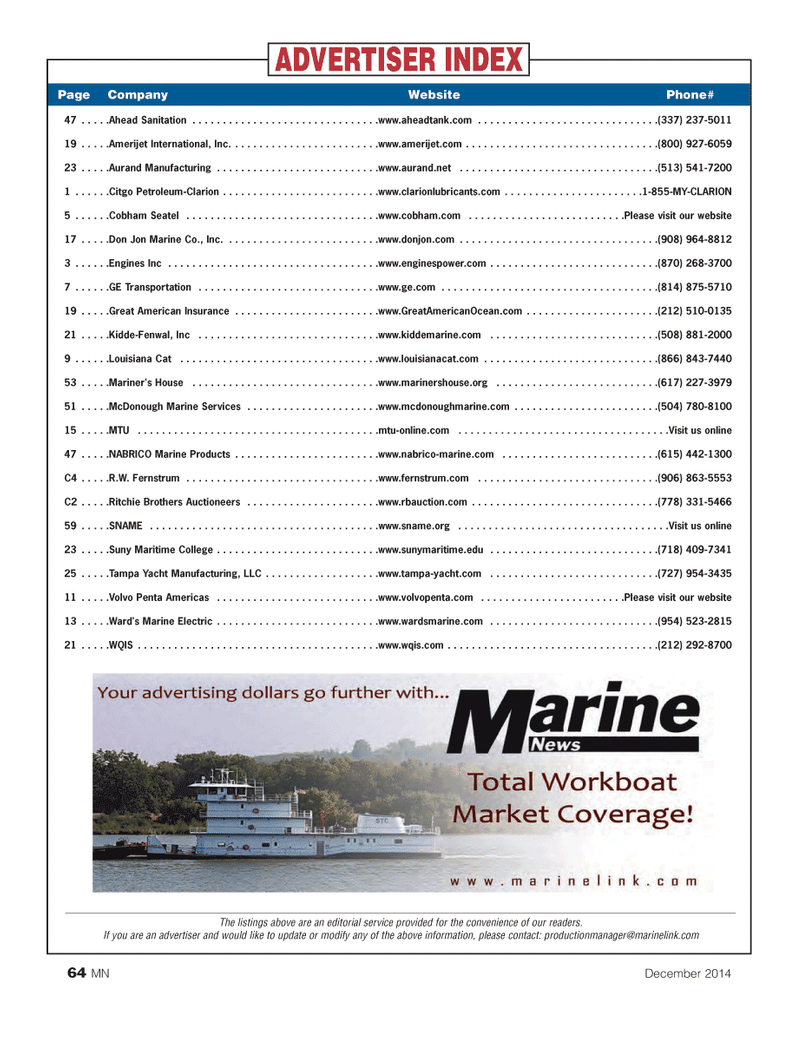 Marine News Magazine, page 64,  Dec 2014