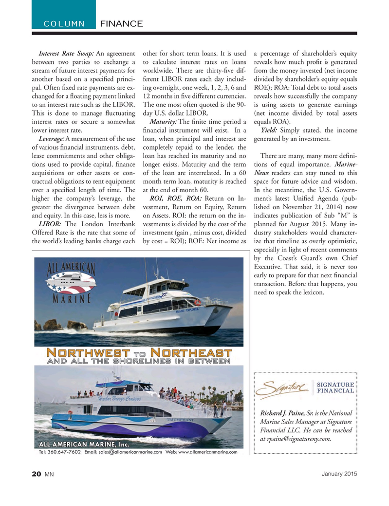 Marine News Magazine, page 20,  Jan 2015