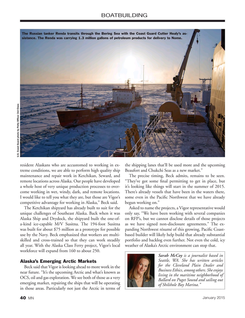 Marine News Magazine, page 40,  Jan 2015