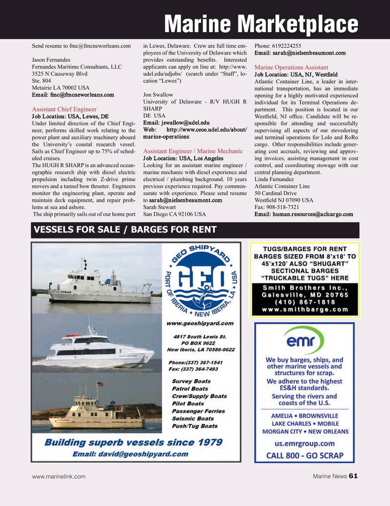 Marine News Magazine, page 61,  Jan 2015
