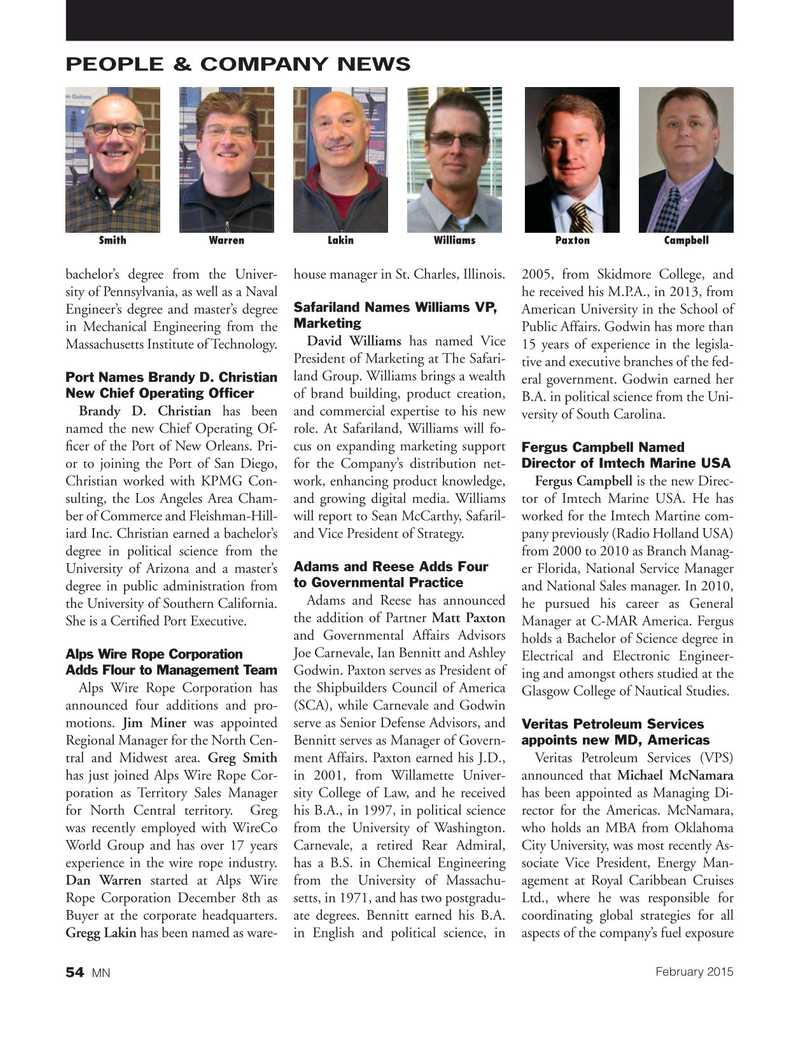 Marine News Magazine, page 54,  Feb 2015