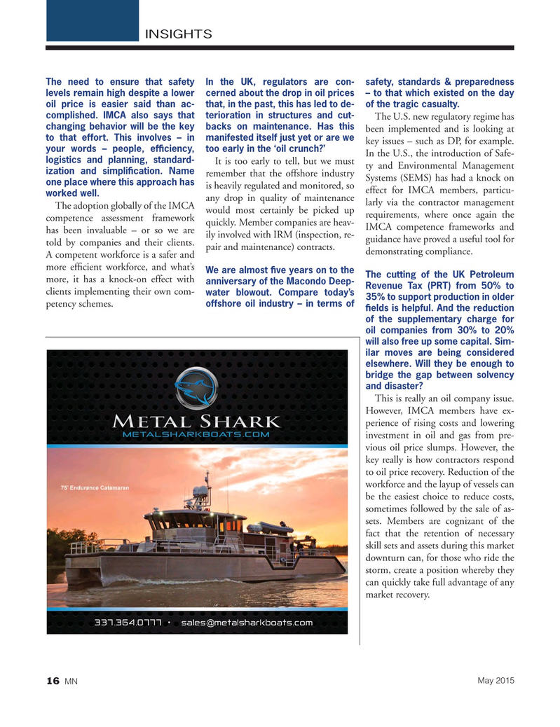 Marine News Magazine, page 16,  May 2015
