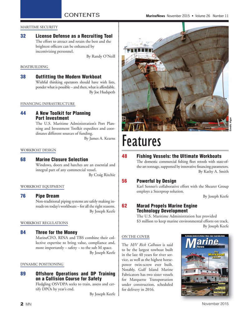 Marine News Magazine, page 2,  Nov 2015