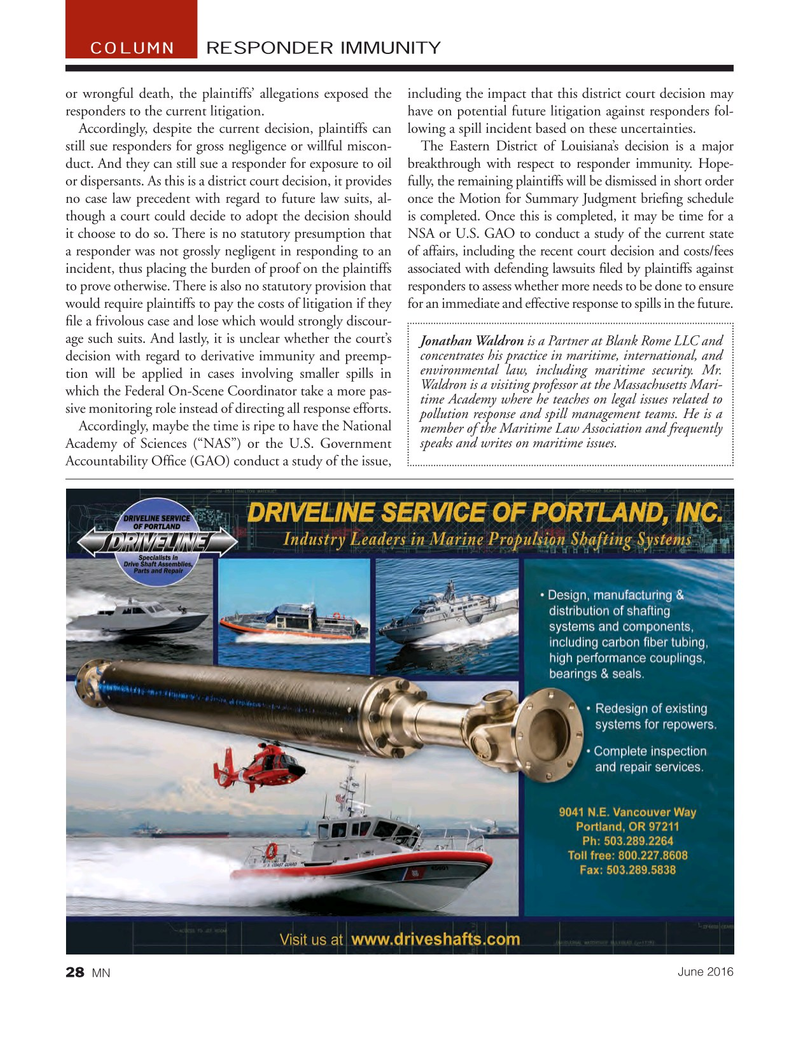 Marine News Magazine, page 28,  Jun 2016