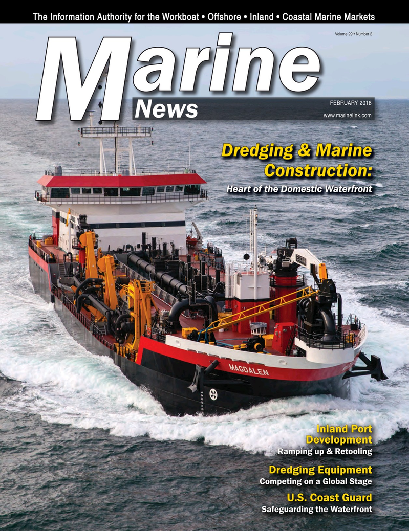 Marine News Magazine Cover Feb 2018 - Dredging & Marine Construction