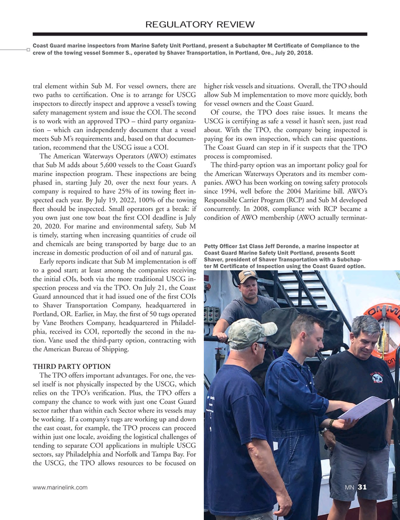 Marine News Magazine, page 31,  Oct 2018