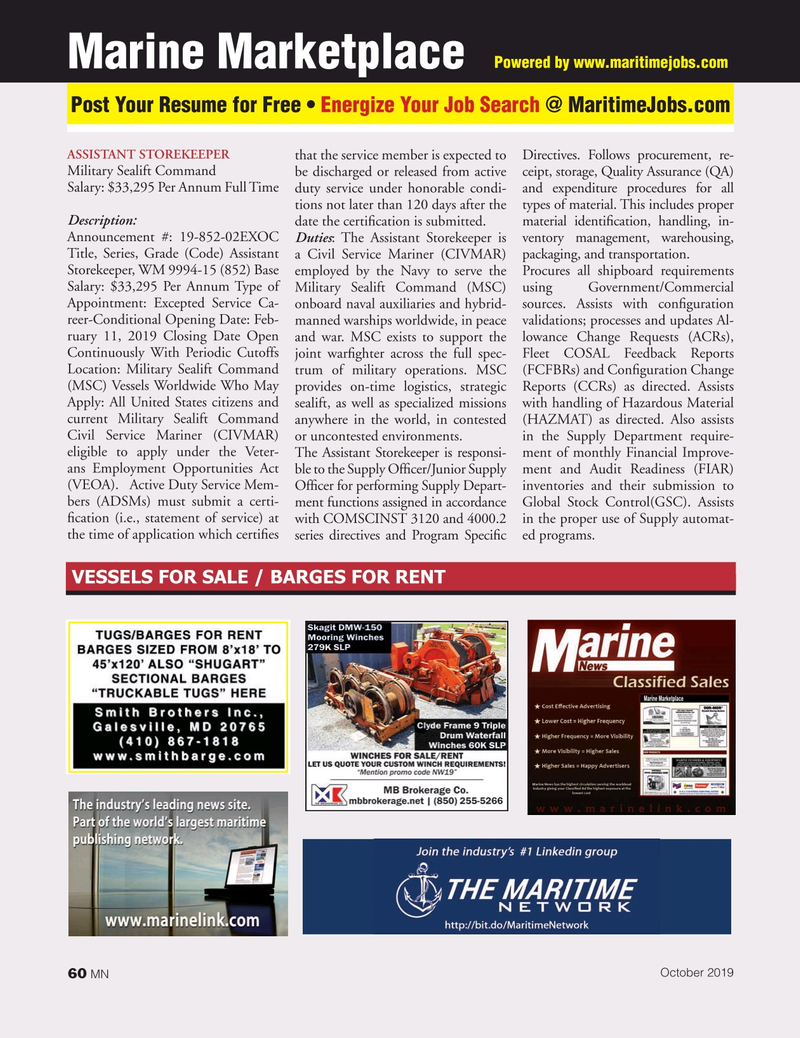 Marine News Magazine, page 60,  Oct 2019