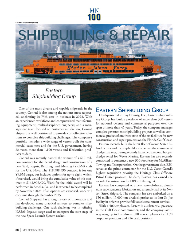Marine News Magazine, page 38,  Oct 2022